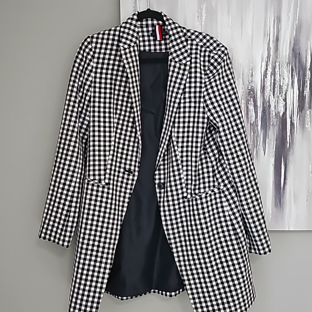 Tommy Hilfiger Blazer Coat Pattern Navy white